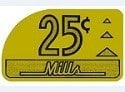 Bell-o-Matic coin slot card (25 cent)