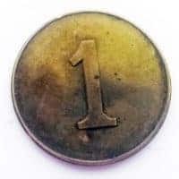 1, 1 (messing, gml. 5 øre størrelse) (1)